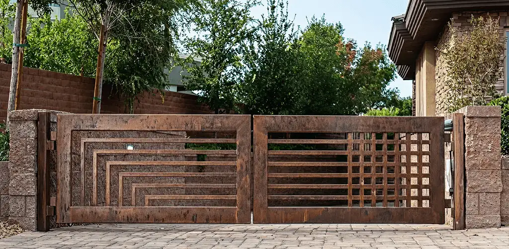 Custom driveway gate installation for a home entrance in Spokane, WA