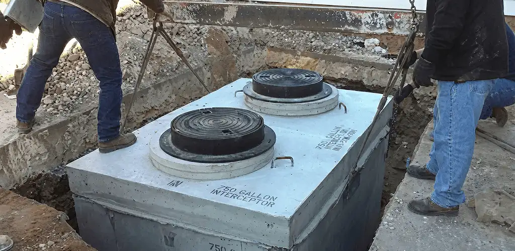 Grease trap installation for a commercial property drainage system in Spokane, WA