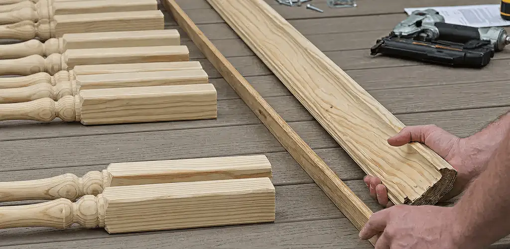 Handrail installation materials and wood components for stair rail work in Spokane, WA