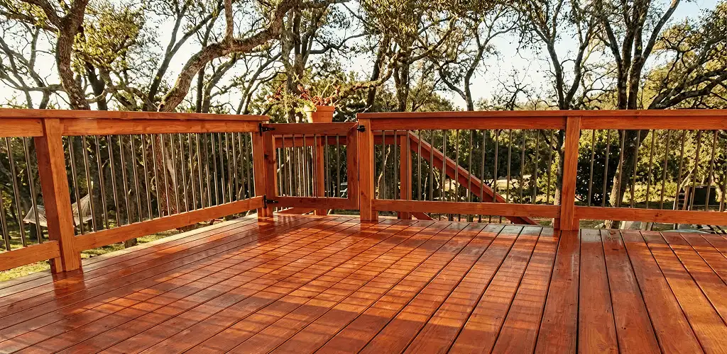 Deck sealing results with a freshly sealed wood deck in Spokane, WA